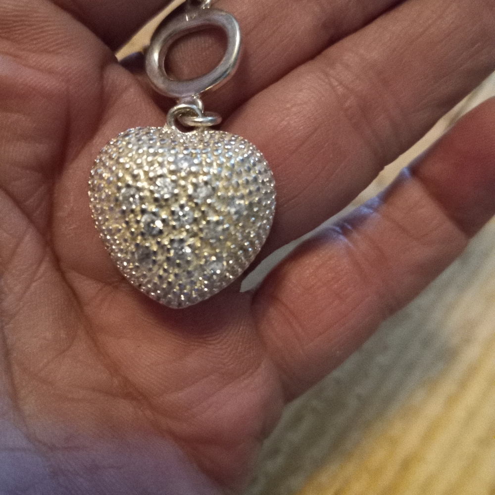 EUC Sterling Silver Key to my Heart Toggle Bracelet 8" - Picture 2 of 9